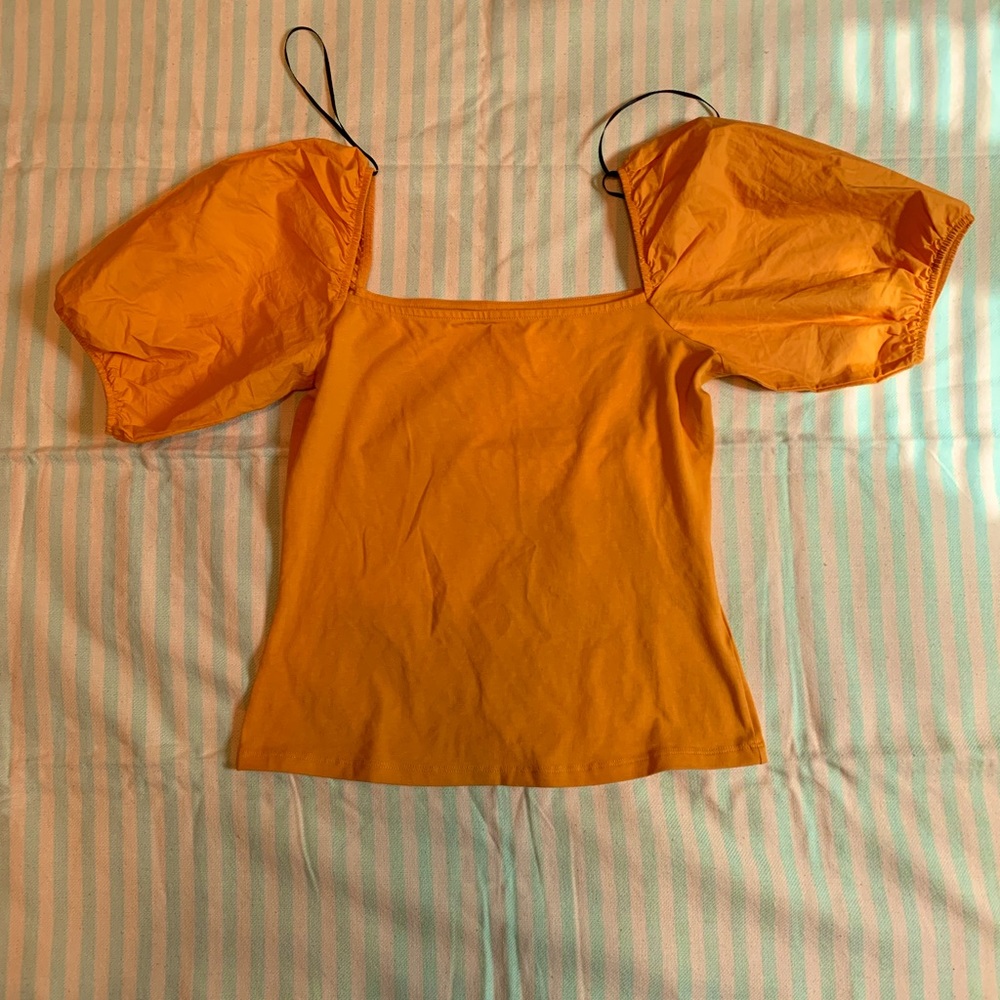H&M Puff Sleeve Top- Orange